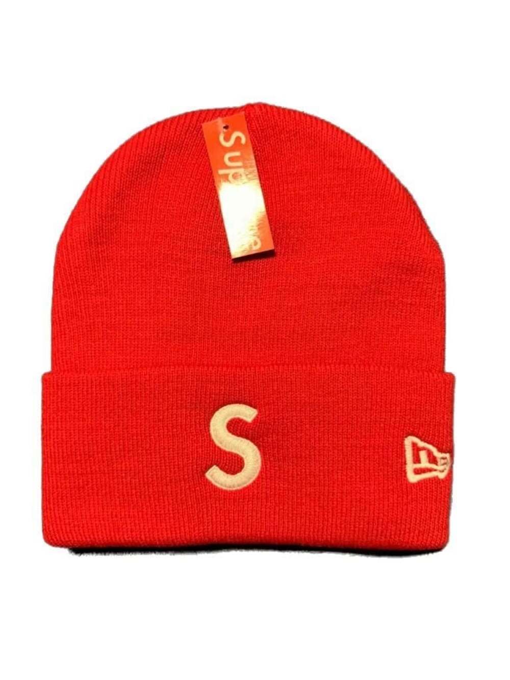 Supreme x New Era S Logo Beanie Red